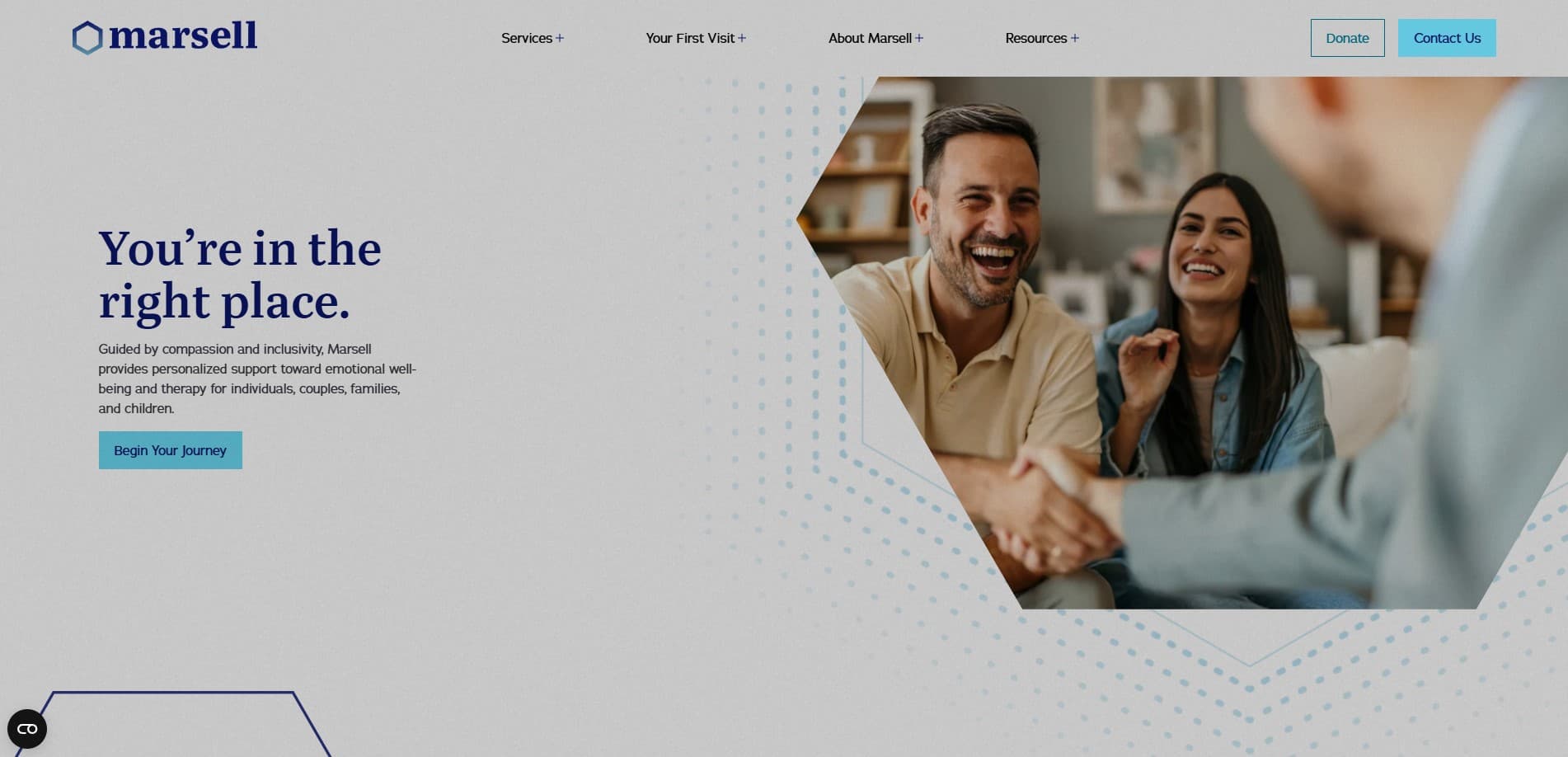 A screenshot of the Marsell Homepage