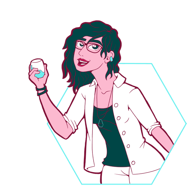 Illustration of Linnea Sullivan giving a toast.
