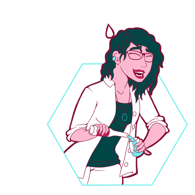 Illustration of Linnea Sullivan sheepishly pouring another drink.
